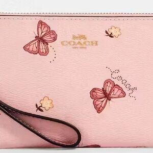 Coach Coated Canvas Small Butterfly Print Wristlet